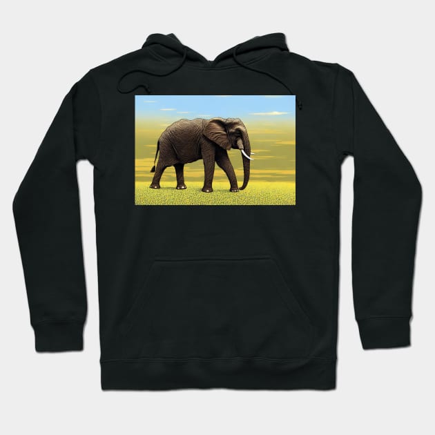 Elephant At Sunrise Hoodie by rachelboucher